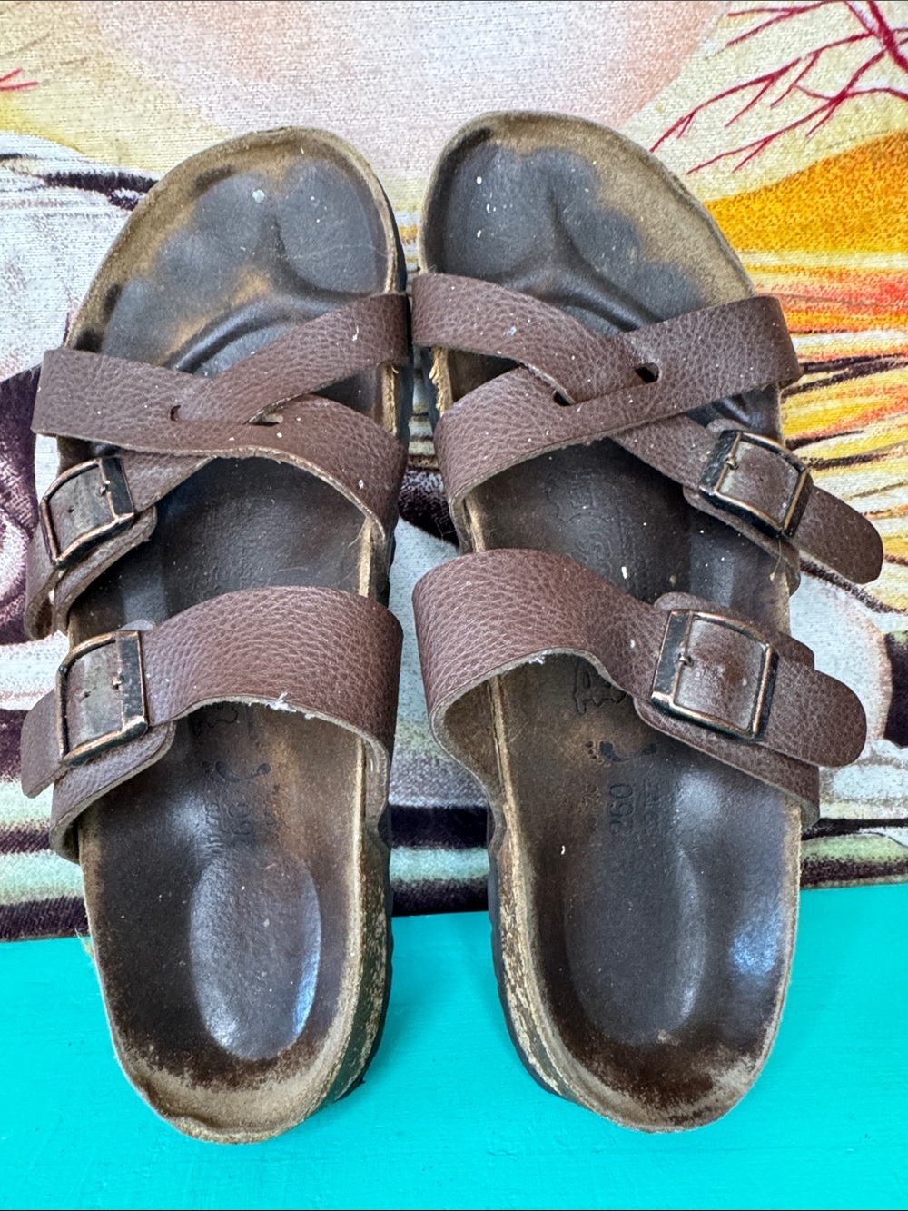 Birkenstock Brown Double-Buckle Women’s Leather Sandals - WELL WORN